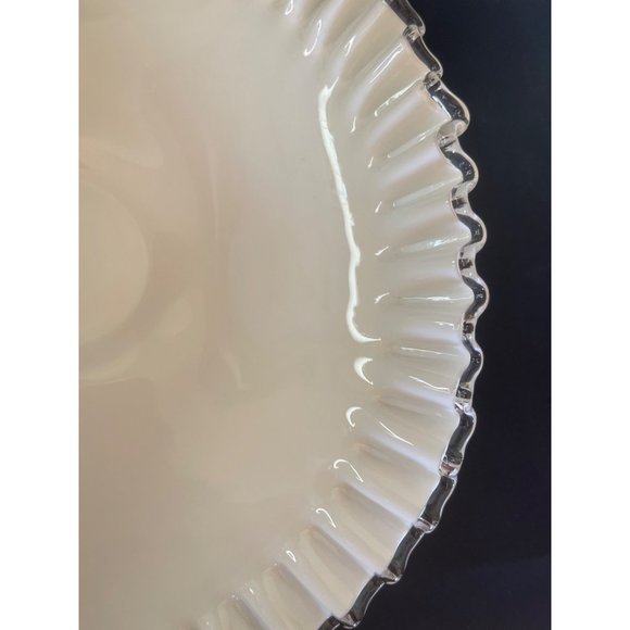 Fenton Silver Crest Banana Fruit Bowl Footed Pedestal 12" x 5" Vintage 1950's - Picture 3 of 14